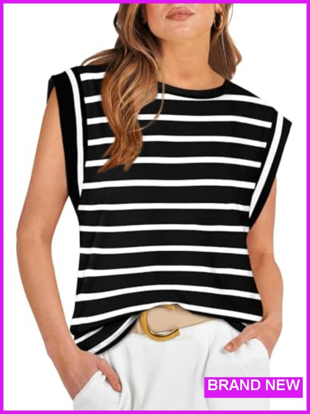 Cap Sleeve Tank Top Loose Fit Business Casual Summer Tee 2026 Fashion